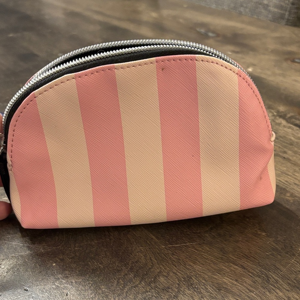 Victoria's Secret Pink and Cream Striped Cosmetic Bag - Picture 3 of 6